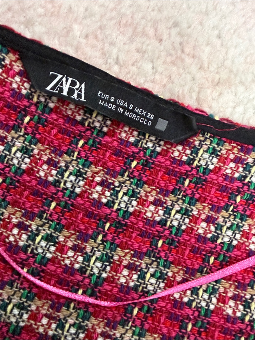 Zara Pink and Black Tweed Button-Front Mini Skirt Set - Picture 4 of 8